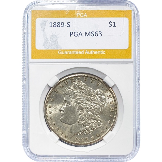 1889-S Morgan Dollar PGA MS63 SILVER
