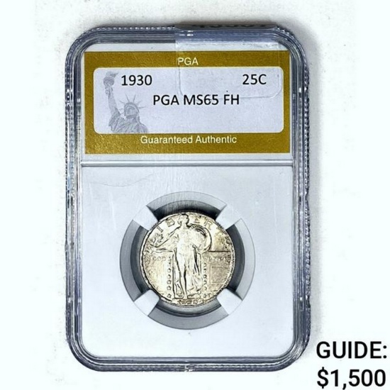 1930 25C Standing Liberty PGA MS65 FH