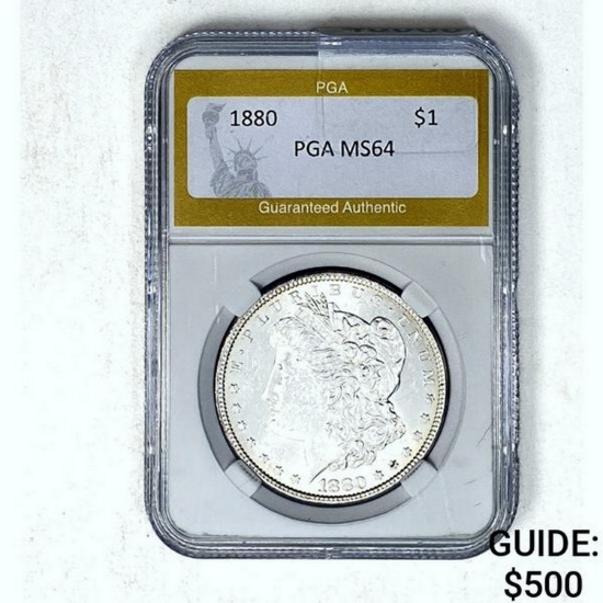 1880 Morgan Dollar PGA MS64 SILVER