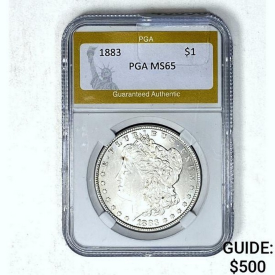 1883 Morgan Dollar PGA MS65 SILVER