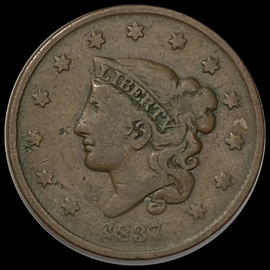 1837 Coronet Head Large Cent LIGHTLY CIRCULATED