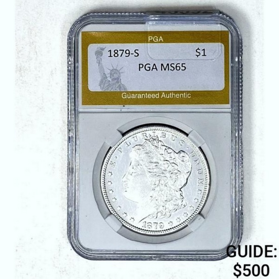1879-S Morgan Dollar PGA MS65 SILVER