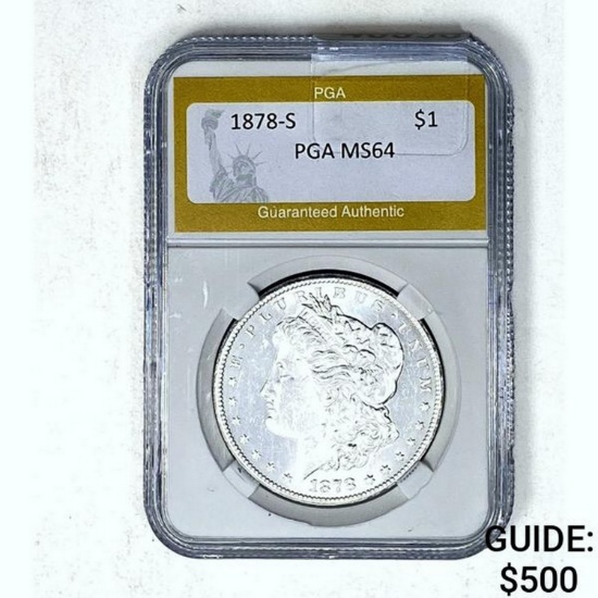 1878-S Morgan Dollar PGA MS64 SILVER