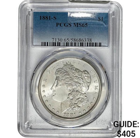1881-S Morgan Dollar PCGS MS65 SILVER