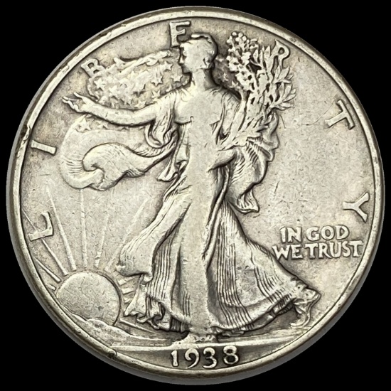 1938-D Walking Liberty Half Dollar LIGHTLY CIRCULATED