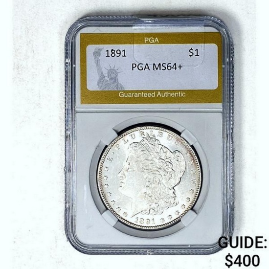 1891 Morgan Dollar PGA MS64+ SILVER