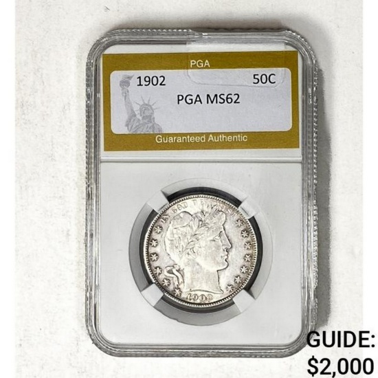 1902 Barber Half Dollar PGA MS62
