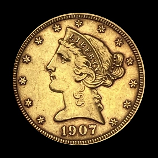 1907-D Liberty Head Half Eagle CHOICE AU