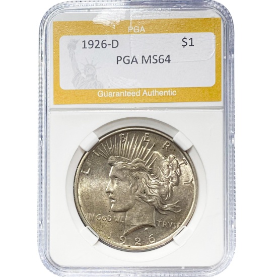 1926-D Peace Dollar PGA MS64 SILVER