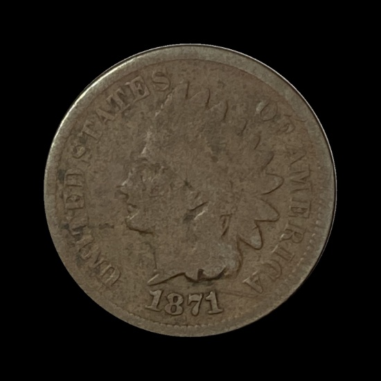 1871 Indian Head Cent LIGHTLY CIRCULATED