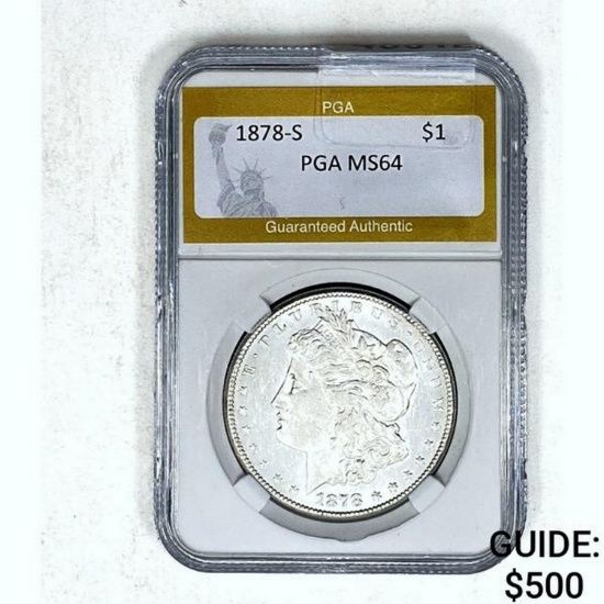 1878-S Morgan Dollar PGA MS64 SILVER