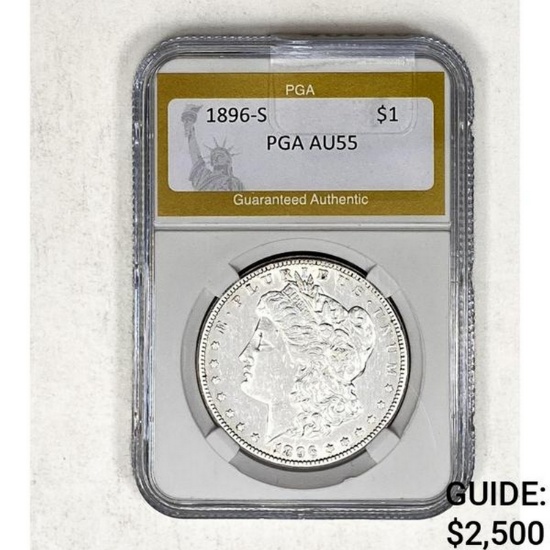 1896-S Morgan Dollar PGA AU55