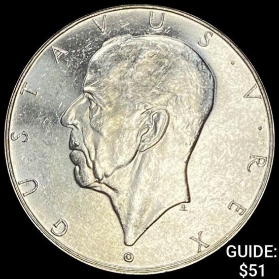 1938 Sweden Silver 2 Kroner UNCIRCULATED