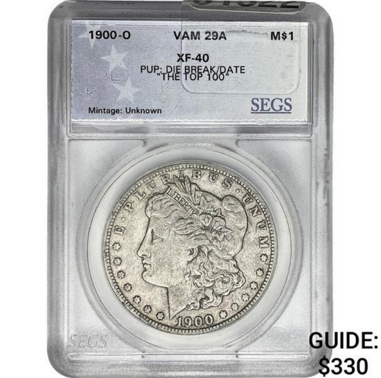 1900-O Morgan Dollar SEGS XF-40 SILVER