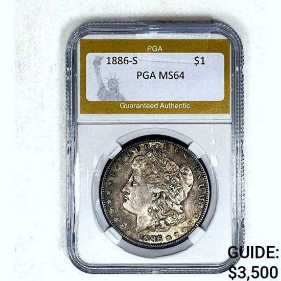 1886-S Silver $1 PGA MS64