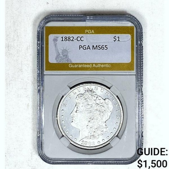 1882-CC Morgan Dollar PGA MS65 SILVER