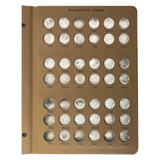 1946-1964 Roosevelt Dimes Album [48] Coins