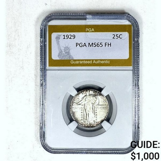1929 Standing Liberty 25C PGA MS65 FH