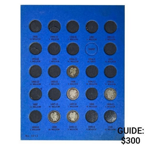 1896-1916 Barber Dimes Album [27 Coins]