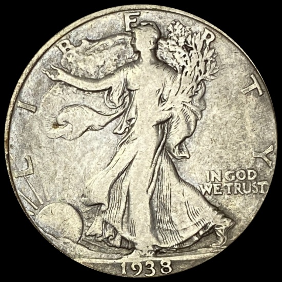1938-D Walking Liberty Half Dollar LIGHTLY CIRCULATED