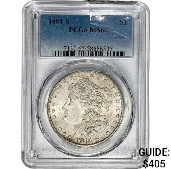 1881-S Morgan Dollar PCGS MS65 SILVER