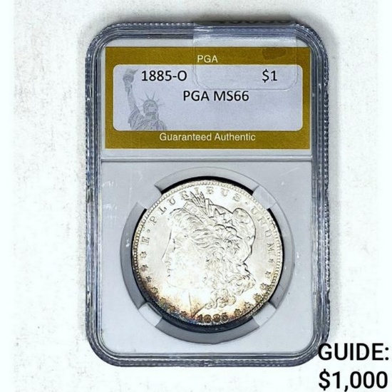 1885-O Morgan Dollar PGA MS66 SILVER