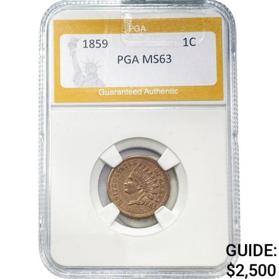 1859 Indian Head Cent PGA MS63