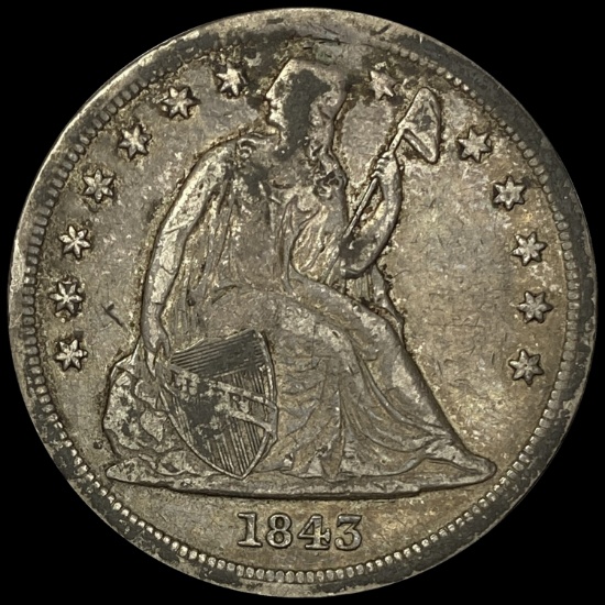 1843-O Seated Liberty Half Dollar ABOUT UNCIRCULATED