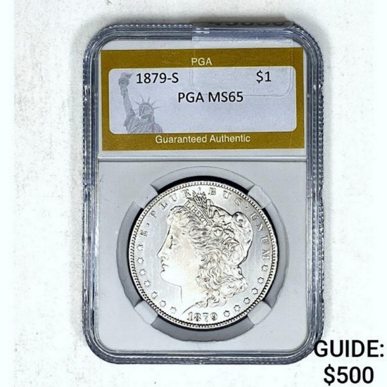 1879-S Morgan Dollar PGA MS65 SILVER