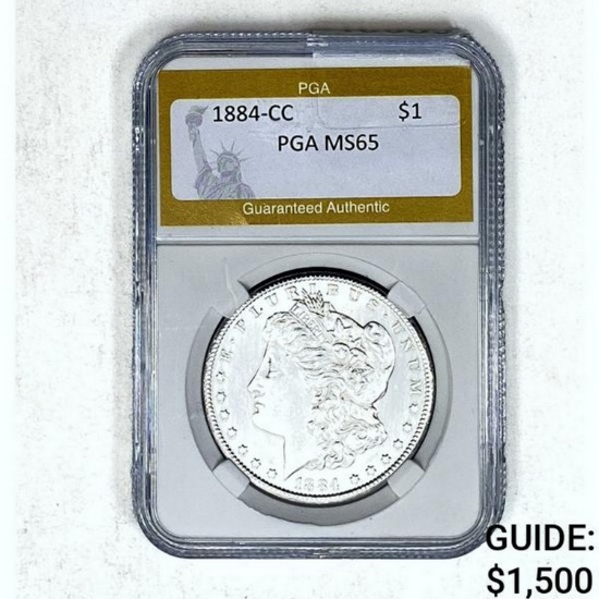 1884-CC Morgan Dollar PGA MS65 SILVER