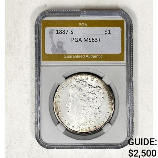 1887-S Morgan Dollar PGA MS63+ SILVER