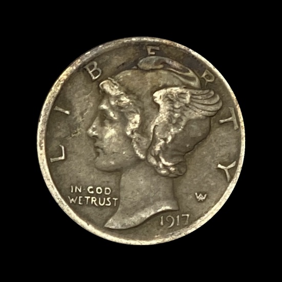 1917 Mercury Dime LIGHTLY CIRCULATED