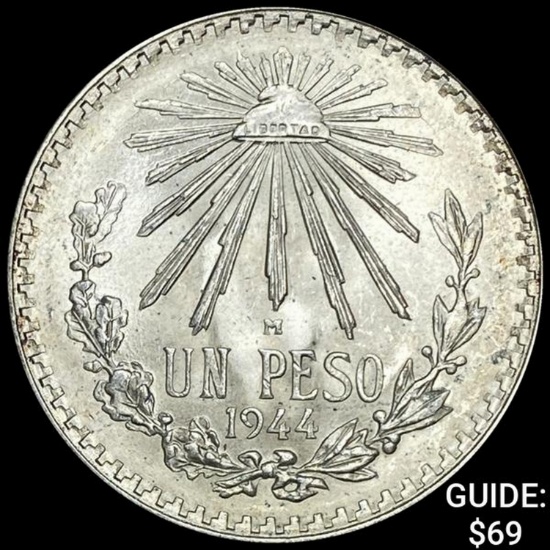 1944-M Mexico Silver Peso UNCIRCULATED