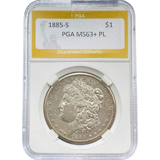 1885-S Morgan Dollar PCGS MS63+ PL