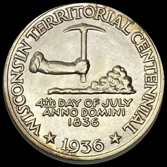 1936 Wisconsin Half Dollar SUPERB GEM BU