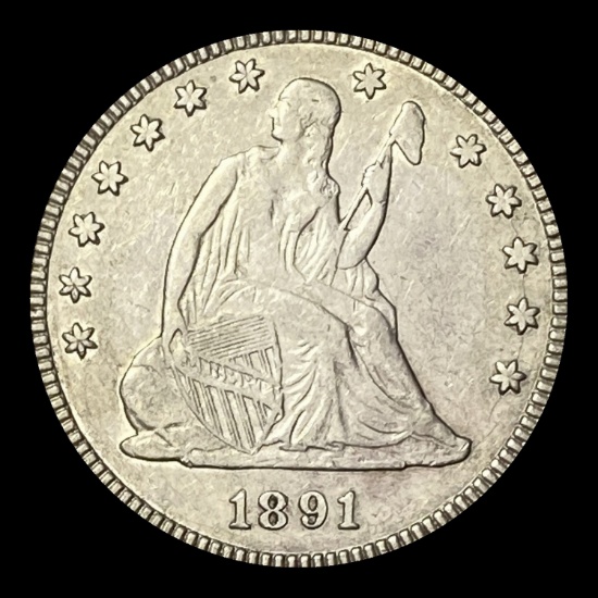1891 Seated Liberty Quarter NEARLY UNCIRCULATED