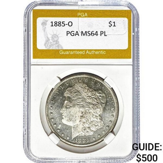 1885-O Morgan Dollar PGA MS64 PL