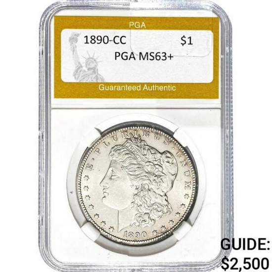 1890-CC Morgan Dollar PGA MS63+