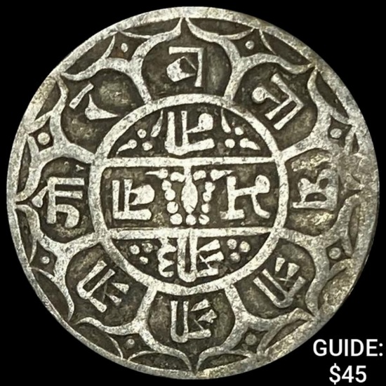 1881-1911 Nepal Silver Mohar NEARLY UNCIRCULATED