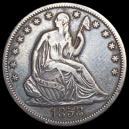 1858-S Seated Liberty Half Dollar NEARLY UNCIRCUL