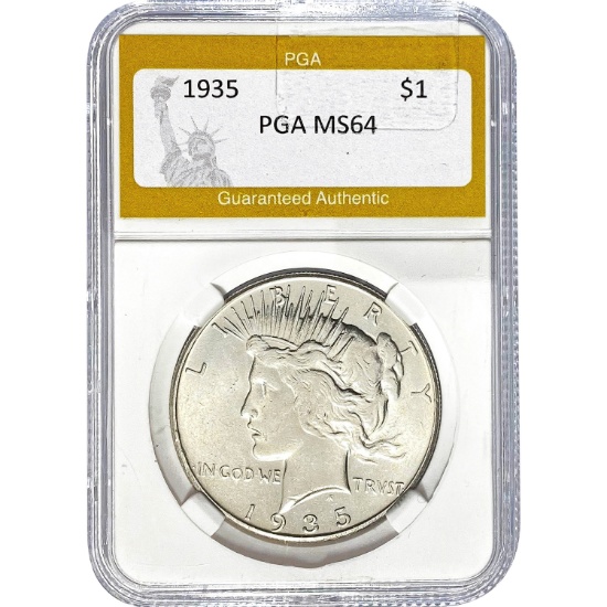 1935 Peace Dollar PGA MS64