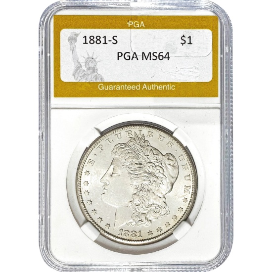 1881-S Morgan Dollar PGA MS64
