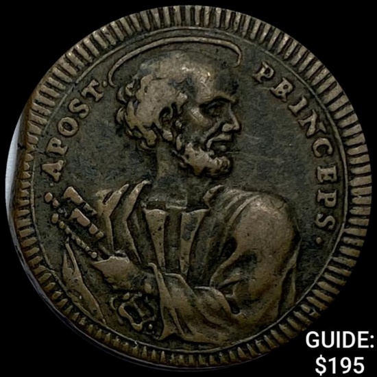 1796-R Papal States Copper Baocchi Pius VI NEARLY UNCIRCULATED