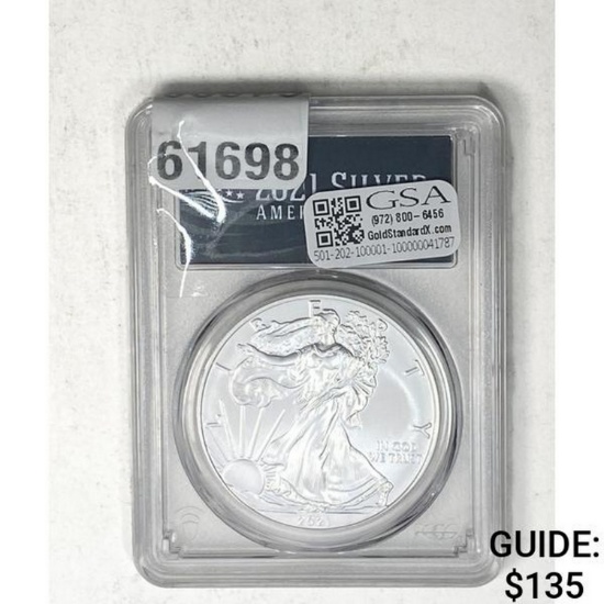 2021 Silver Eagle Type 1 PCGS MS70