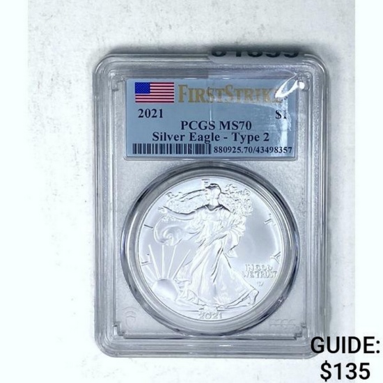 2021-S Silver Eagle Type 2 PCGS MS70
