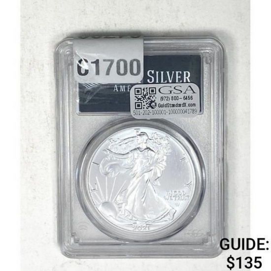 2021 Silver Eagle Type 2 PCGS MS70