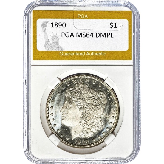 1890 $1 Morgan Dollar PGA MS64 DMPL