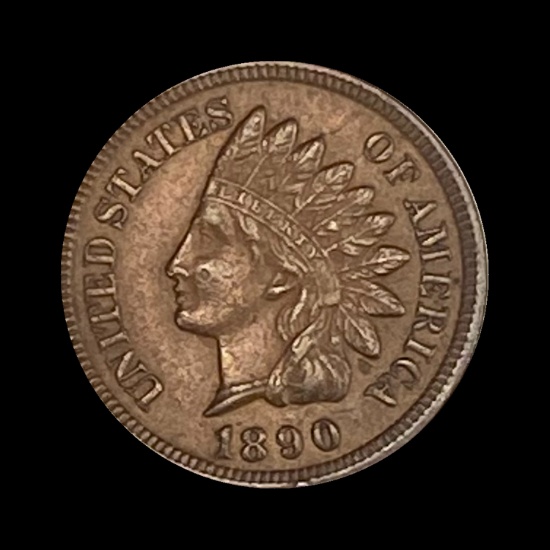 1890 Indian Head Cent CHOICE AU