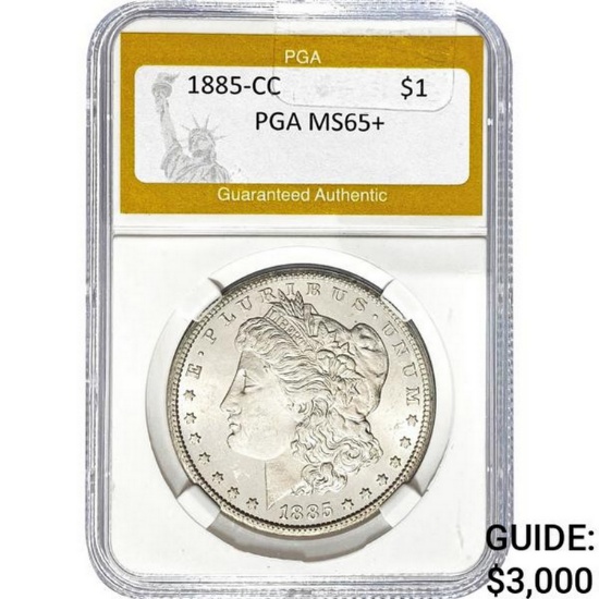 1885-CC Morgan Dollar PGA MS65+