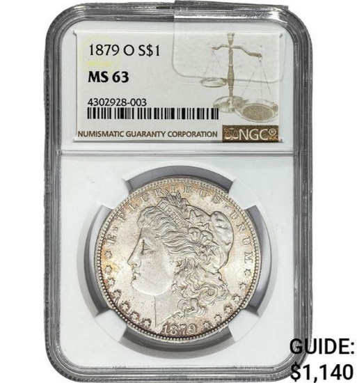 1879-O Morgan Dollar NGC MS63 SILVER